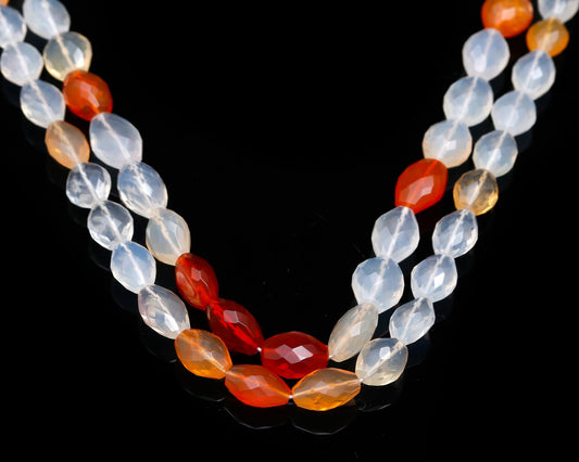 Mexican Fire Opal Orange Round Faceted Natural Beads 16 Inches Strands