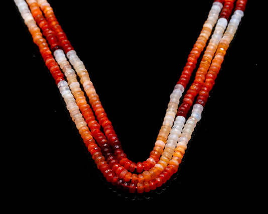Mexican Fire Opal Orange Round Faceted Natural Beads 16 Inches Strands