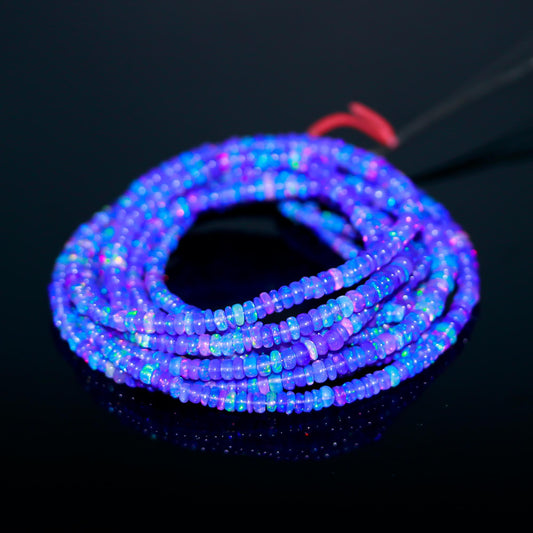 Ethiopian Opal Blue Rondell Faceted 3.5 mm Natural Beads 16 Inches Strands