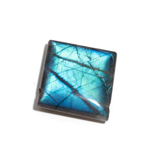 Labradorite Grey Carving Natural Square Smooth 24 MM Stone