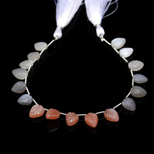 Moonstone Multi Color Leaf Faceted Natural Beads 8 Inches Strands