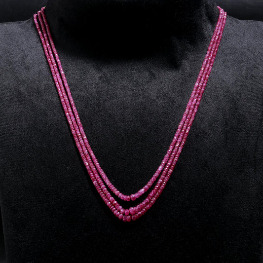 Ruby Red Oval Smooth Natural Beads Necklace 22 inches Strands