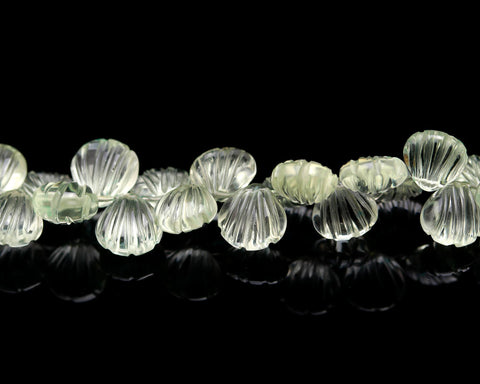 Green Amethyst Green Shell Faceted Natural Beads 4 Inches Strands