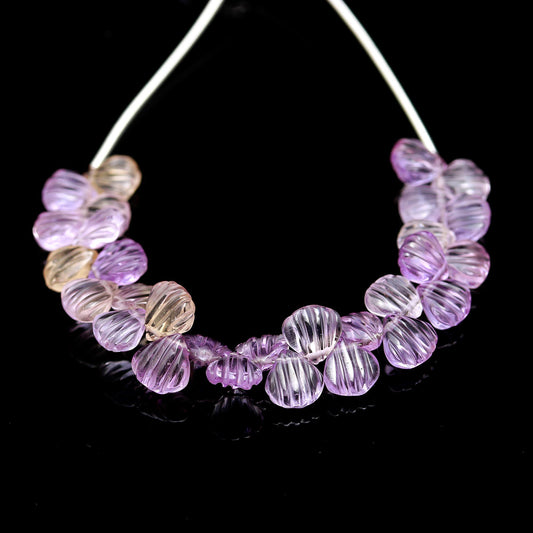 Amethyst Pink Carving Shell Natural Beads 4 Inches Strands