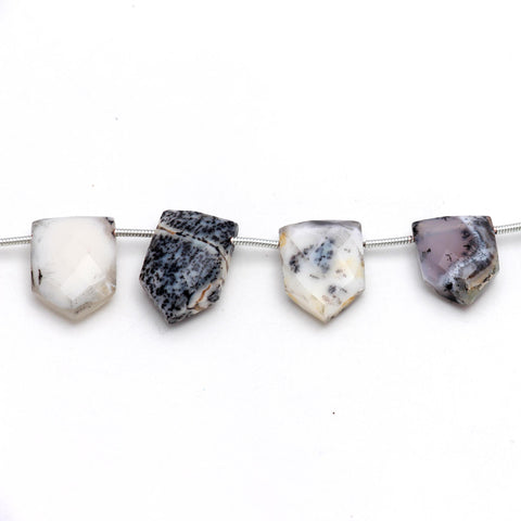 Dendrite Opal Pentagon Faceted Natural Beads 8 Inches Strands