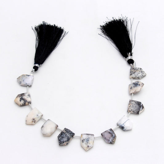 Dendrite Opal Pentagon Faceted Natural Beads 8 Inches Strands