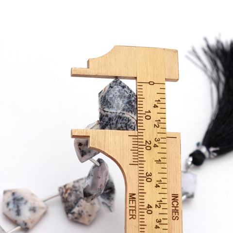 Dendrite Opal Pentagon Faceted Natural Beads 8 Inches Strands
