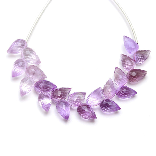 Amethyst Pink Carving Drop Natural Beads 4 Inches Strands