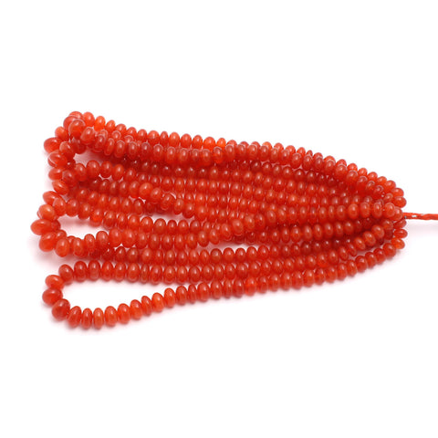 Orange Carnelian Orange 7 MM Rondelle Faceted Natural Beads 8 Inches Strands