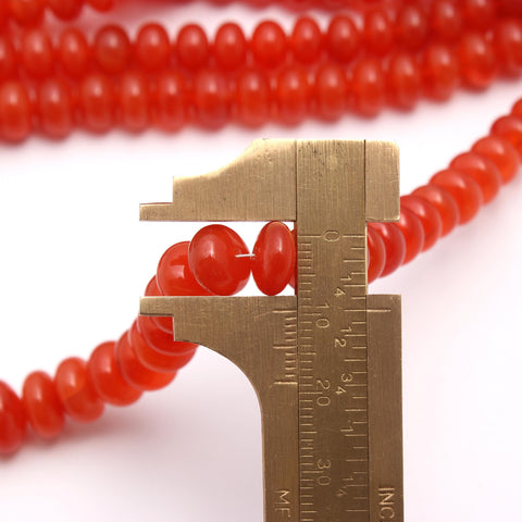 Orange Carnelian Orange 7 MM Rondelle Faceted Natural Beads 8 Inches Strands