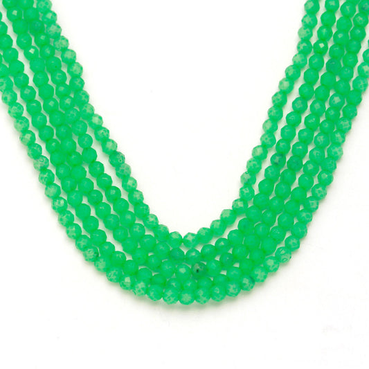 Chryso Opal Green Rondell Smooth Natural Beads 13 Inches Strands