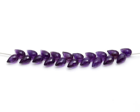 Amethyst Pink Carving Drop Natural Beads 4 Inches Strands