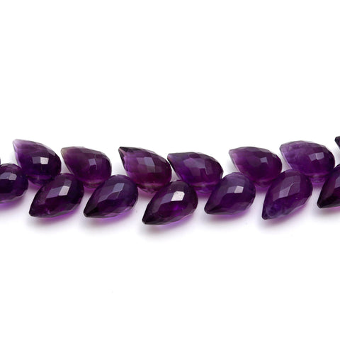 Amethyst Pink Carving Drop Natural Beads 4 Inches Strands