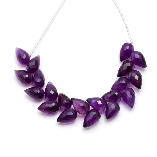 Amethyst Pink Carving Drop Natural Beads 4 Inches Strands