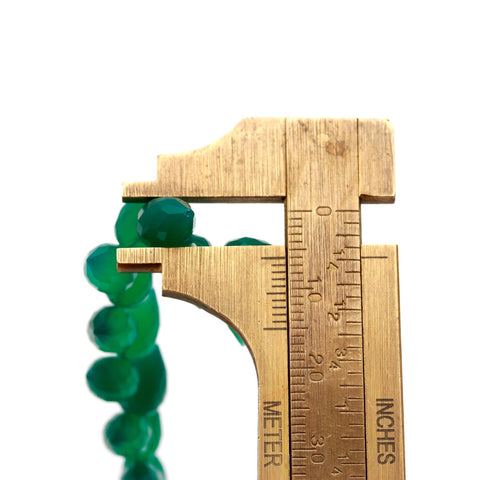 Green Onyx Drop Faceted Natural Beads 4 Inches Strands