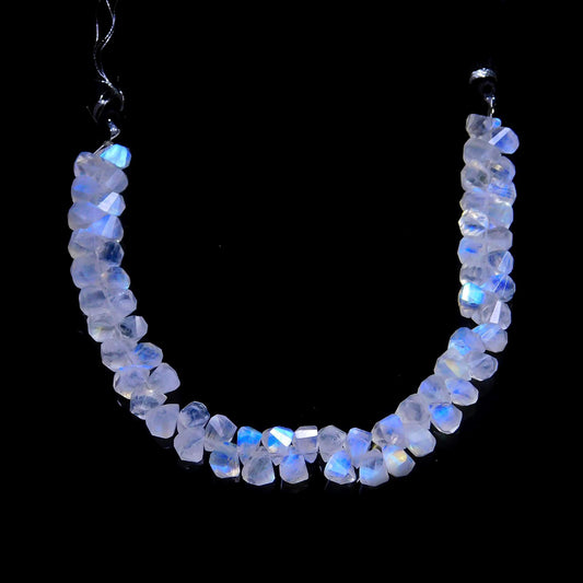 Rainbow Moonstone Twisted Drop Carving Natural Beads 8 Inches Strands