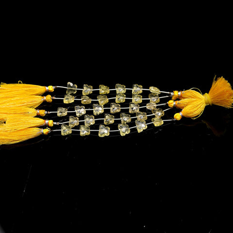 Lemon Quartz Butterfly Yellow Carving Natural Beads 8 Inches Strands