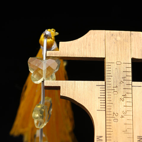 Lemon Quartz Butterfly Yellow Carving Natural Beads 8 Inches Strands