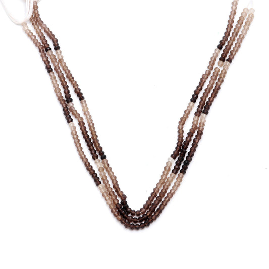 Smoky Quartz Brown Rondelle Smooth Natural Beads 13 Inches Strands
