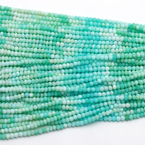 Green Blue Opal Shaded Smooth 4 MM Natural Beads 12.5 Inches Strands