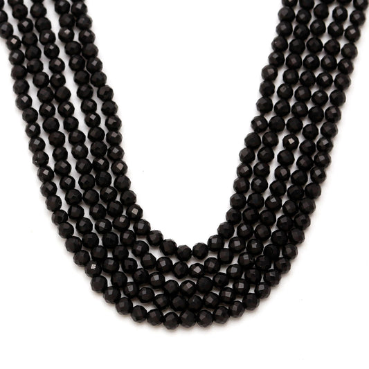 Black Spinel Shine Cube Faceted Coating Beads 13 Inches Strands