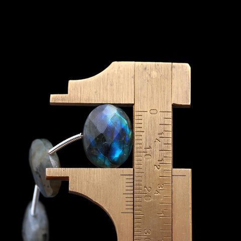 Labradorite Grey Oval Carving Natural Beads 8 Inches Strands