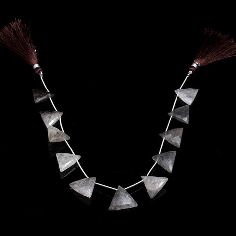Black Rutilated Quartz Black Pencil Faceted Natural Beads