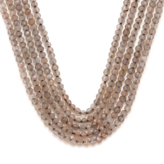 Smoky Quartz Brown Round Carving Natural Beads 13 Inches Strands