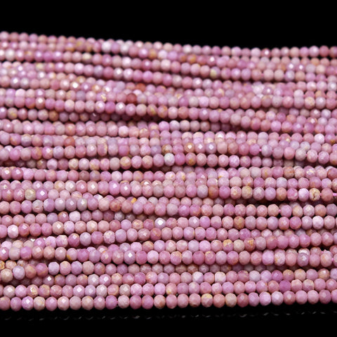 Phosphosidierite Pink Round Faceted Natural Beads 12.5 Inches Strands