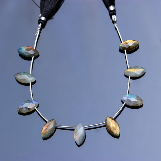 Labradorite Grey Carving Natural Beads 8 Inches Strands