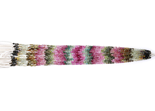 Watermelon Tourmaline Multicolor Pear Faceted Natural Beads 13 Inches Strands