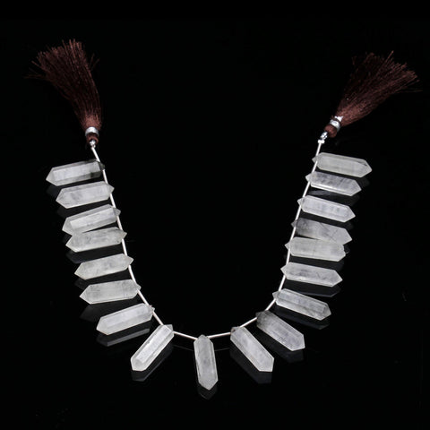 Black Rutilated Quartz Black Pencil Faceted Natural Beads