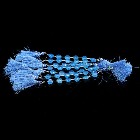 Blue Topaz Blue Clover Faceted Natural 8 Inches Strands