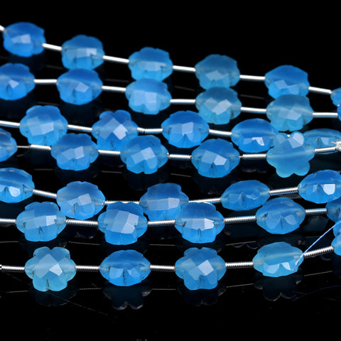 Blue Topaz Blue Clover Faceted Natural 8 Inches Strands
