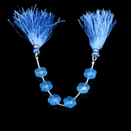 Blue Topaz Blue Clover Faceted Natural 8 Inches Strands