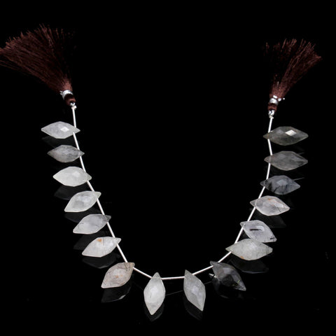 Black Rutilated Quartz Black Pencil Faceted Natural Beads