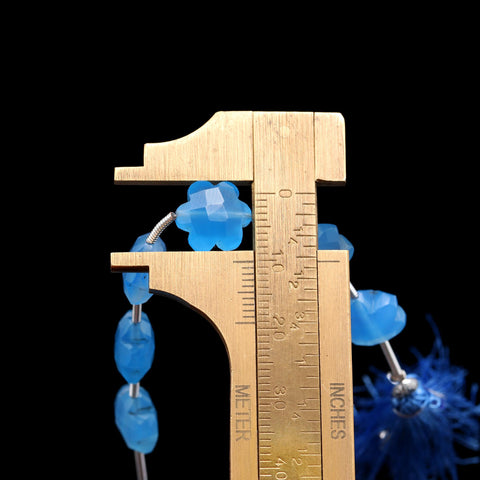 Blue Topaz Blue Clover Faceted Natural 8 Inches Strands
