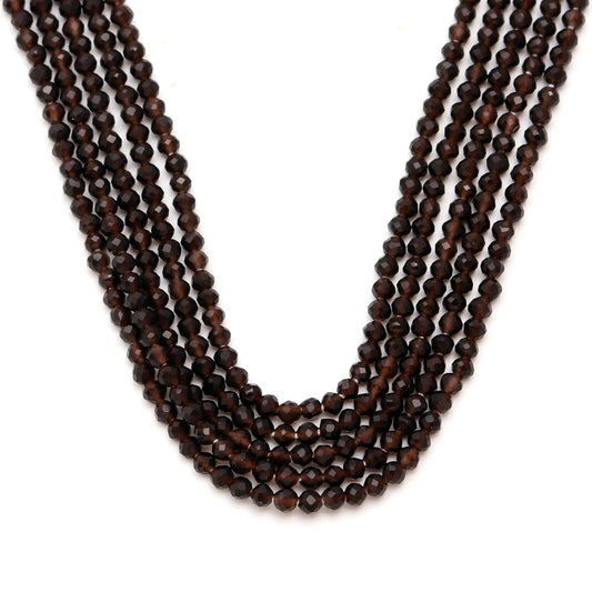 Jasper Brown Round Faceted Natural Beads 13 Inches Strands