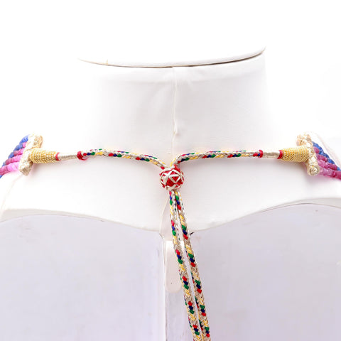 Multi Sapphire Round Faceted Natural Beads Necklace 22 Inches