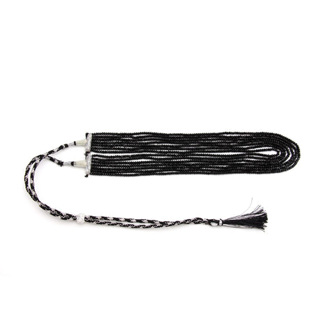 Black Spinel Rondell Faceted Natural 3 MM Beads Necklace 20 Inches Strands