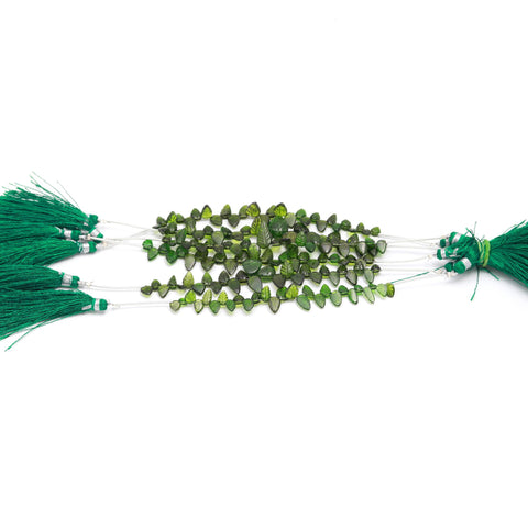 Peridot Green Leaf Faceted Natural Beads 8 Inches Strands