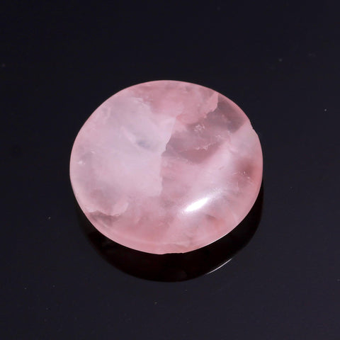 Pink Strawberry Quartz Pink Coin Faceted Natural 24 MM Stone