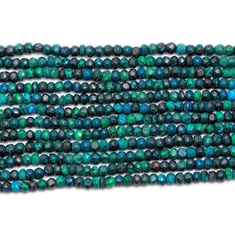 Chrysocolla Rondell Natural Shaded Beads 13 Inches Strands