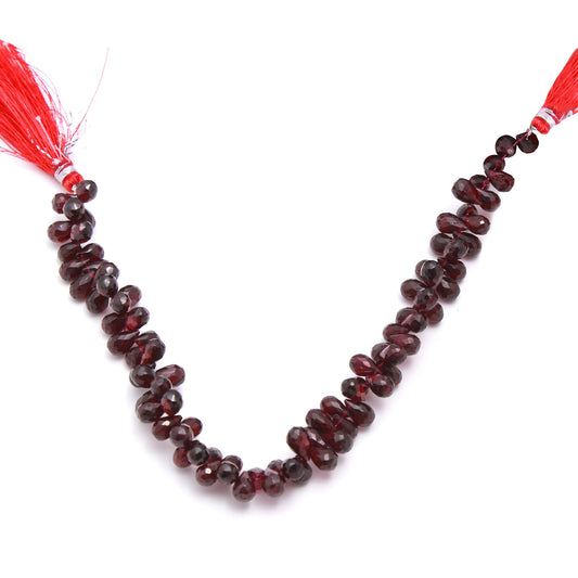 Garnet Dark Red Drop Beads Faceted Natural Beads For Jewelry Craft