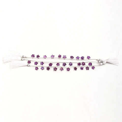 Amethyst Purple Star Faceted Natural Beads 8 Inches Strands
