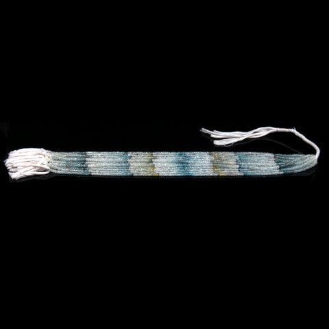 Moss Aquamarine Rondell Faceted Natural Beads 12.5 Inches Strands