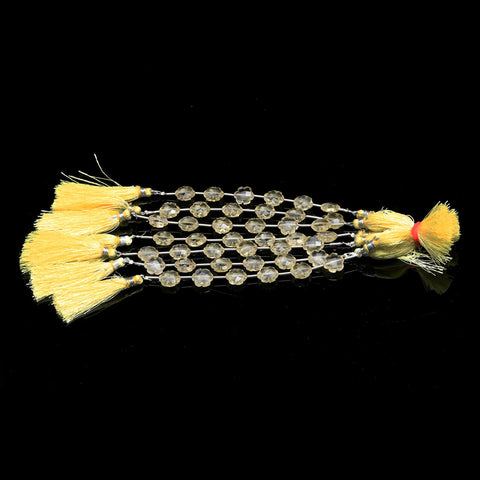 Lemon Quartz Yellow Clover Carving Natural Beads 8 Inches Strands