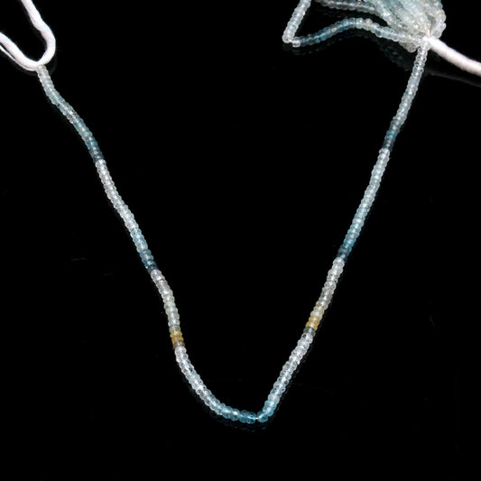 Moss Aquamarine Rondell Faceted Natural Beads 12.5 Inches Strands