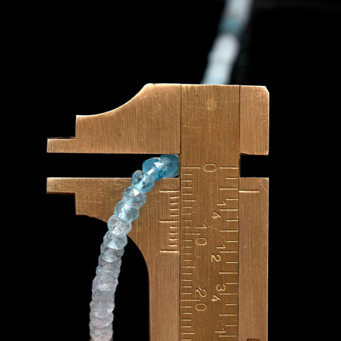 Moss Aquamarine Rondell Faceted Natural Beads 12.5 Inches Strands