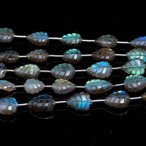 Labradorite Grey Carving Natural Beads 8 Inches Strands